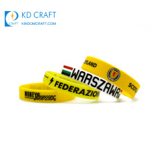 Pulseras coloridas promocionales de encargo de la secuencia de la impresión del diseño caliente de la moda de la venta para el equipo de fútbol